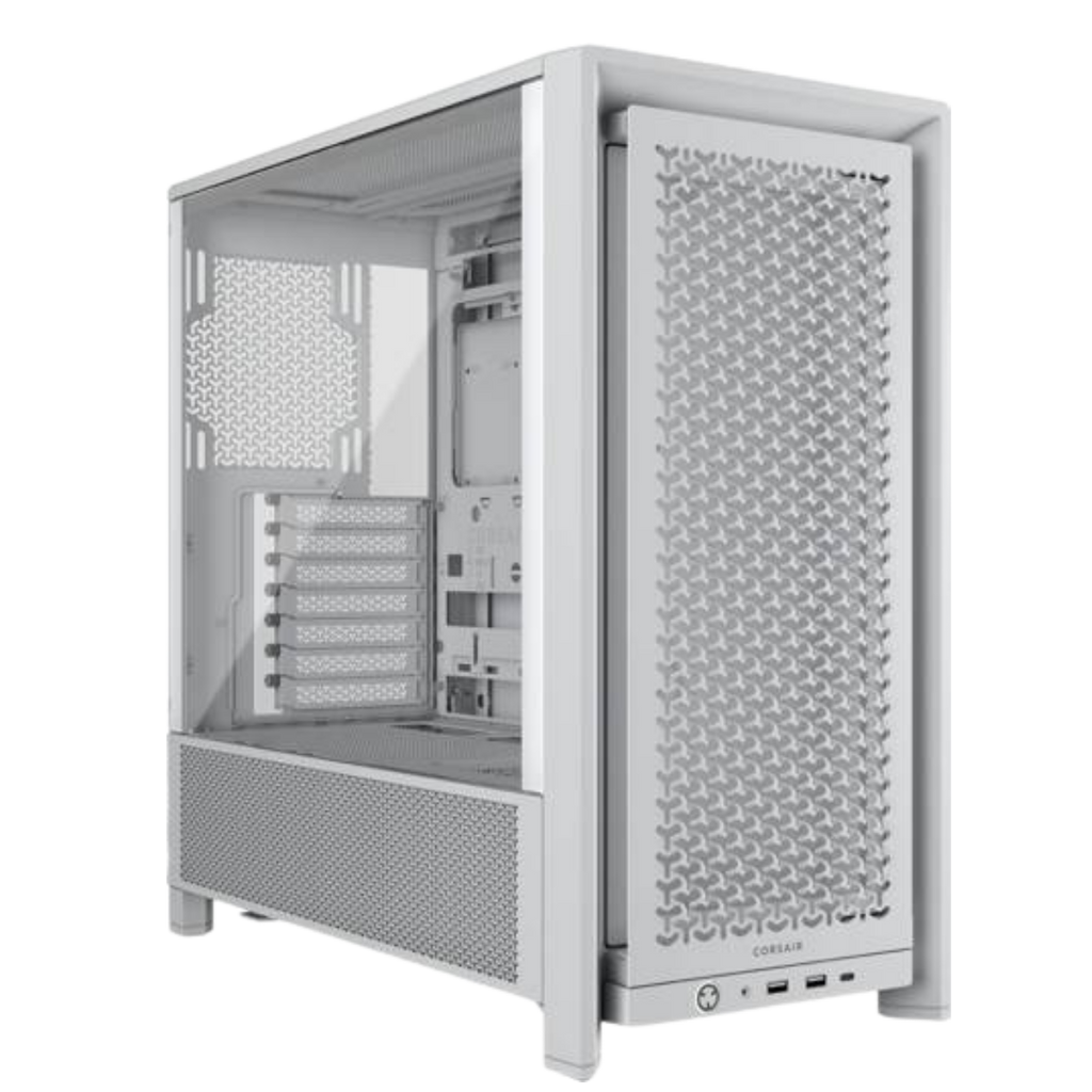 Gabinete Corsair 4000D Airflow Frame Mid-Tower Blanco Modular Vidrio Templado