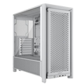 Gabinete Corsair 4000D Airflow Frame Mid-Tower Blanco Modular Vidrio Templado
