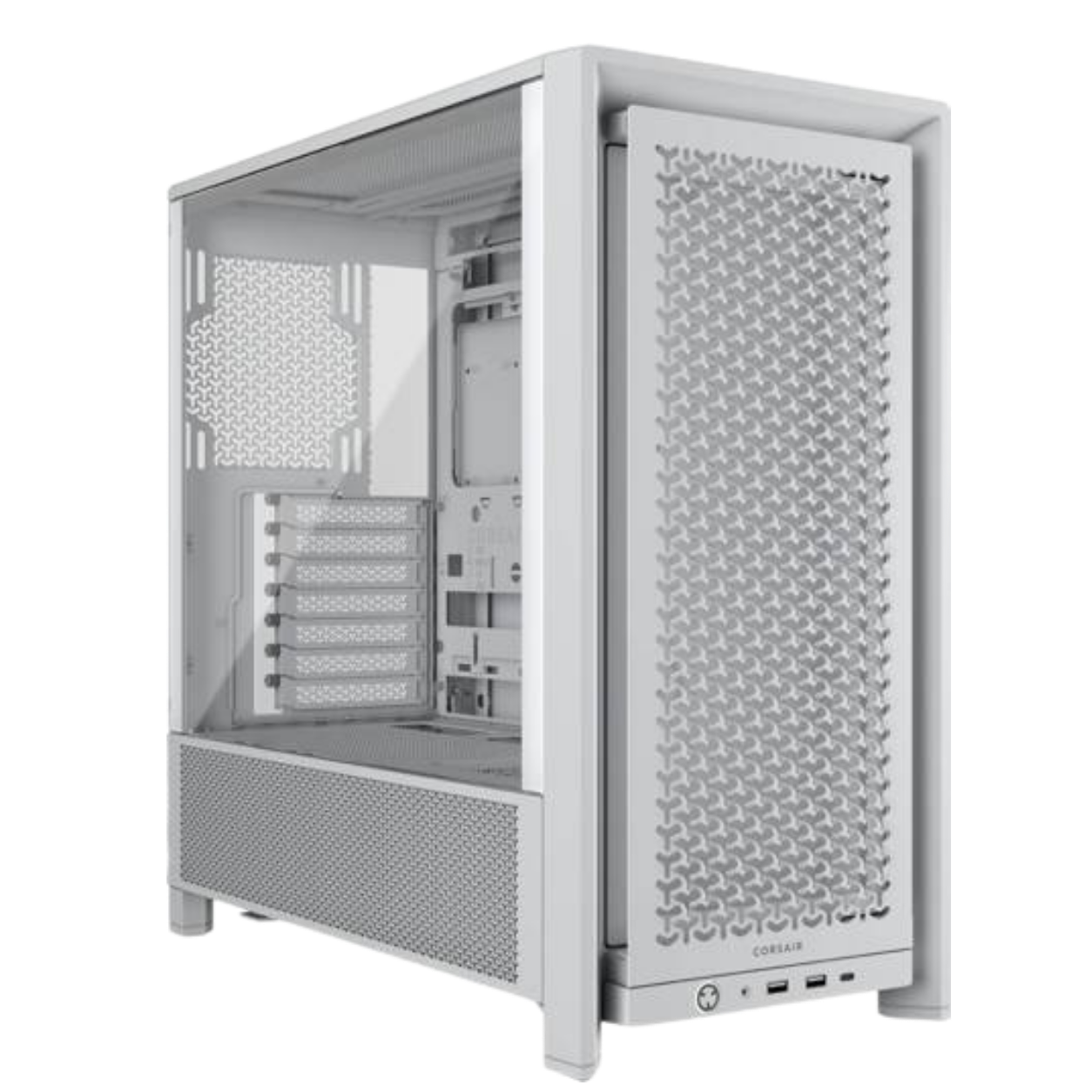 Gabinete Corsair 4000D Airflow Frame Mid-Tower Blanco Modular Vidrio Templado