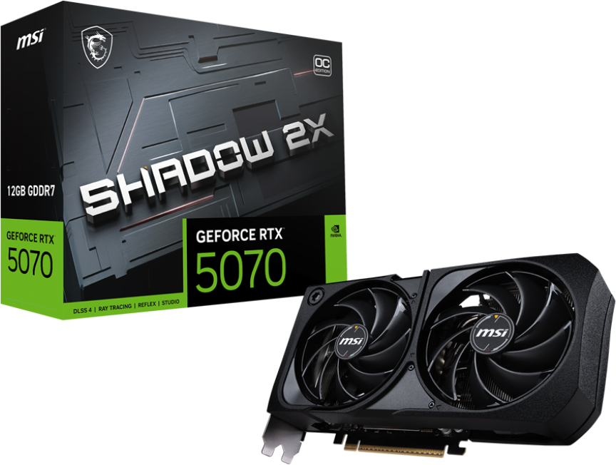 Tarjeta Gráfica MSI GeForce RTX 5070 12GB GDDR7 SHADOW 2X OC