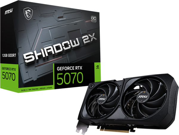Tarjeta Gráfica MSI GeForce RTX 5070 12GB GDDR7 SHADOW 2X OC