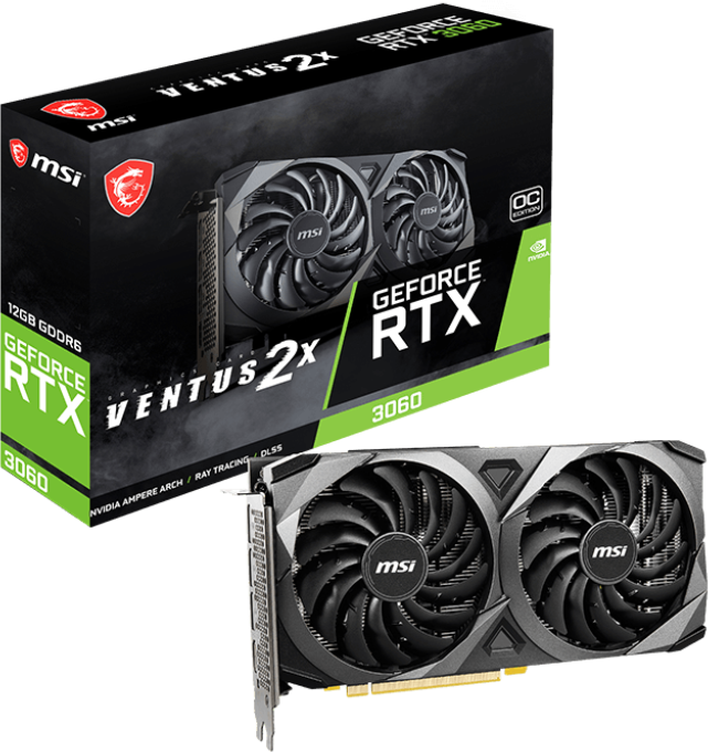 Tarjeta Gráfica MSI GeForce RTX 3060 12GB GDDR6 VENTUS 2X OC