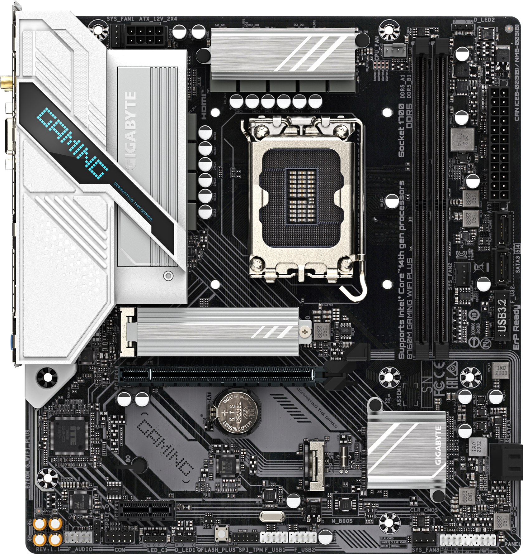 Placa Madre Gigabyte B760M GAMING PLUS WIFI mATX LGA1700 DDR4