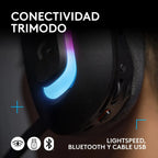 Audífono Gamer Logitech G522 Lightspeed Inalámbrico 2.4GHz RGB Negro