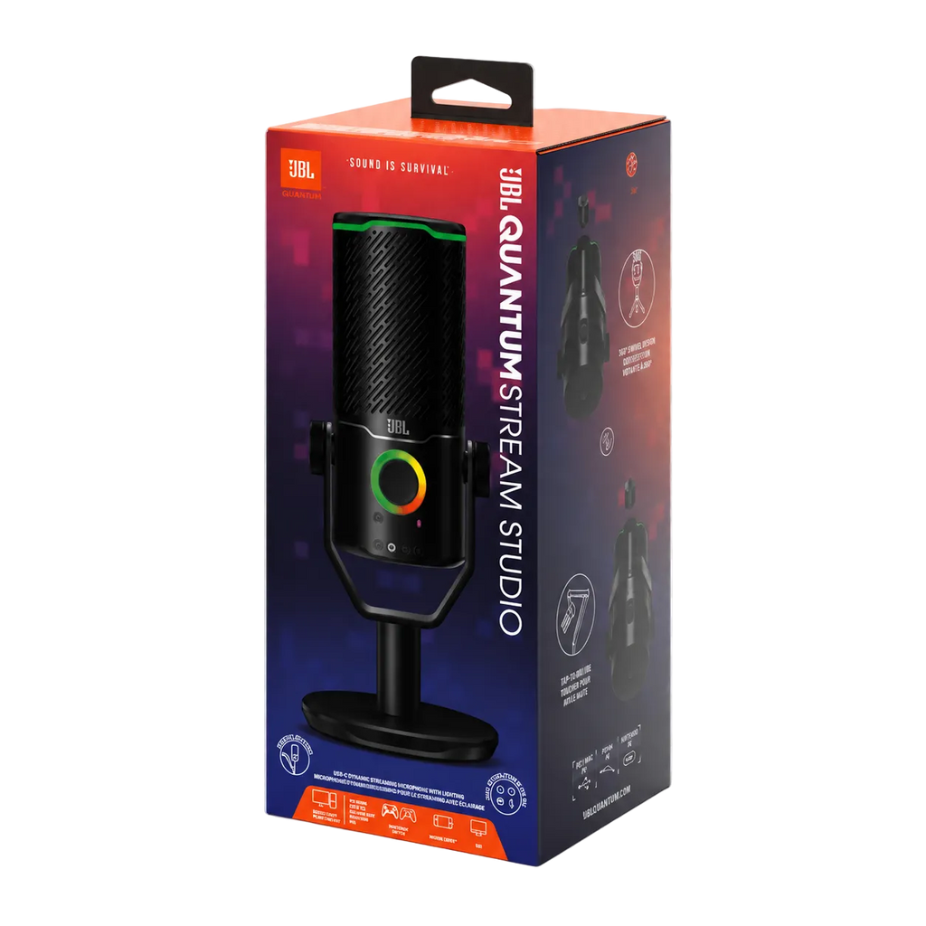 Micrófono JBL Quantum Stream Studio USB Streaming Condensador Negro