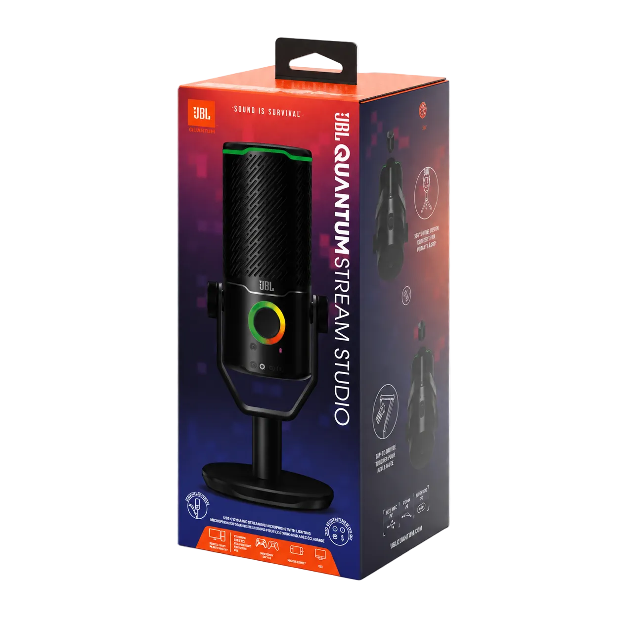 Micrófono JBL Quantum Stream Studio USB Streaming Condensador Negro