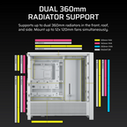 Gabinete Corsair 4000D Airflow Frame Mid-Tower Blanco Modular Vidrio Templado