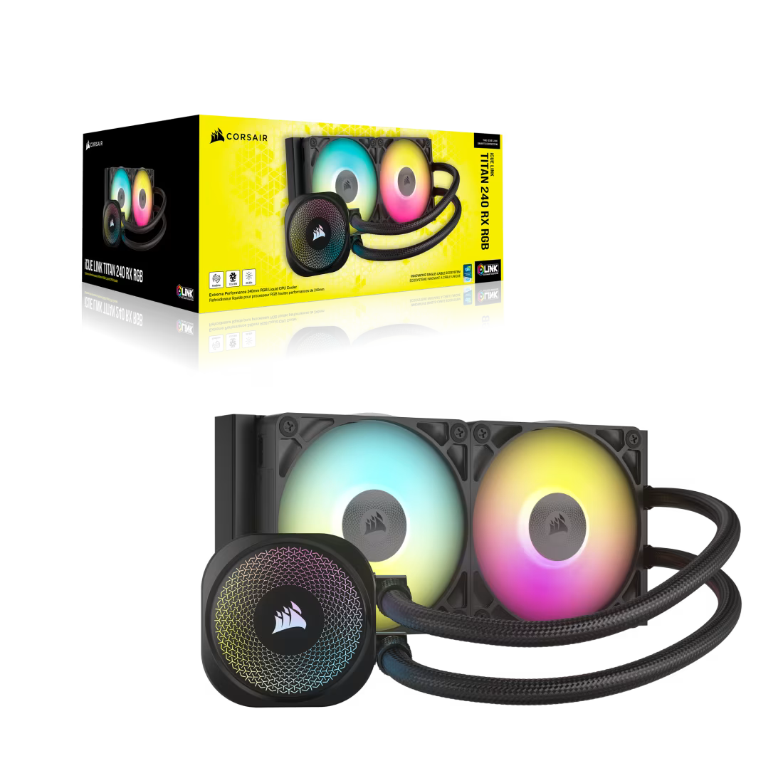 Refrigeración Líquida Corsair iCUE Link Titan 240 RX RGB 240mm LGA1851/1700 AM5/AM4