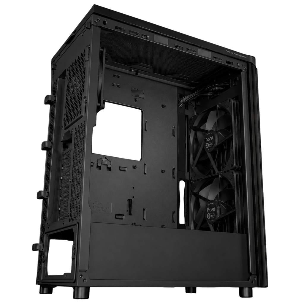 Gabinete ASUS ProArt PA401 Wood Edition ATX Vidrio Templado 3 Ventiladores Negro