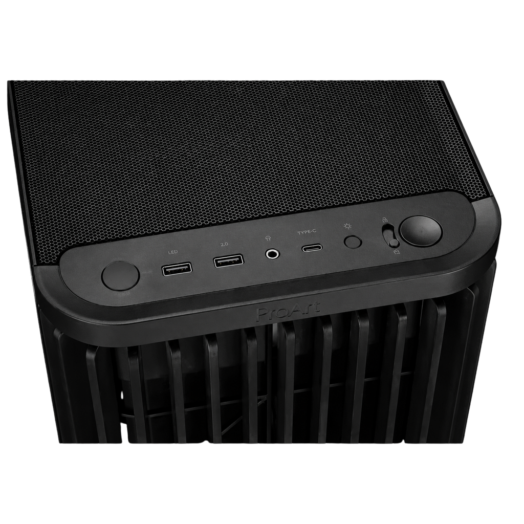 Gabinete ASUS ProArt PA401 Wood Edition ATX Vidrio Templado 3 Ventiladores Negro