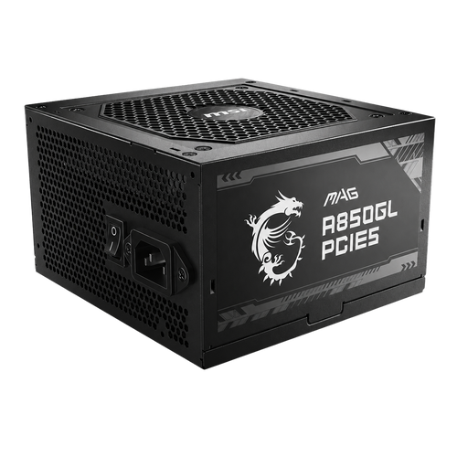 Fuente de Poder MSI MAG A850GLS PCIE5 850W 80 Plus Gold ATX 3.1 Full Modular Negra