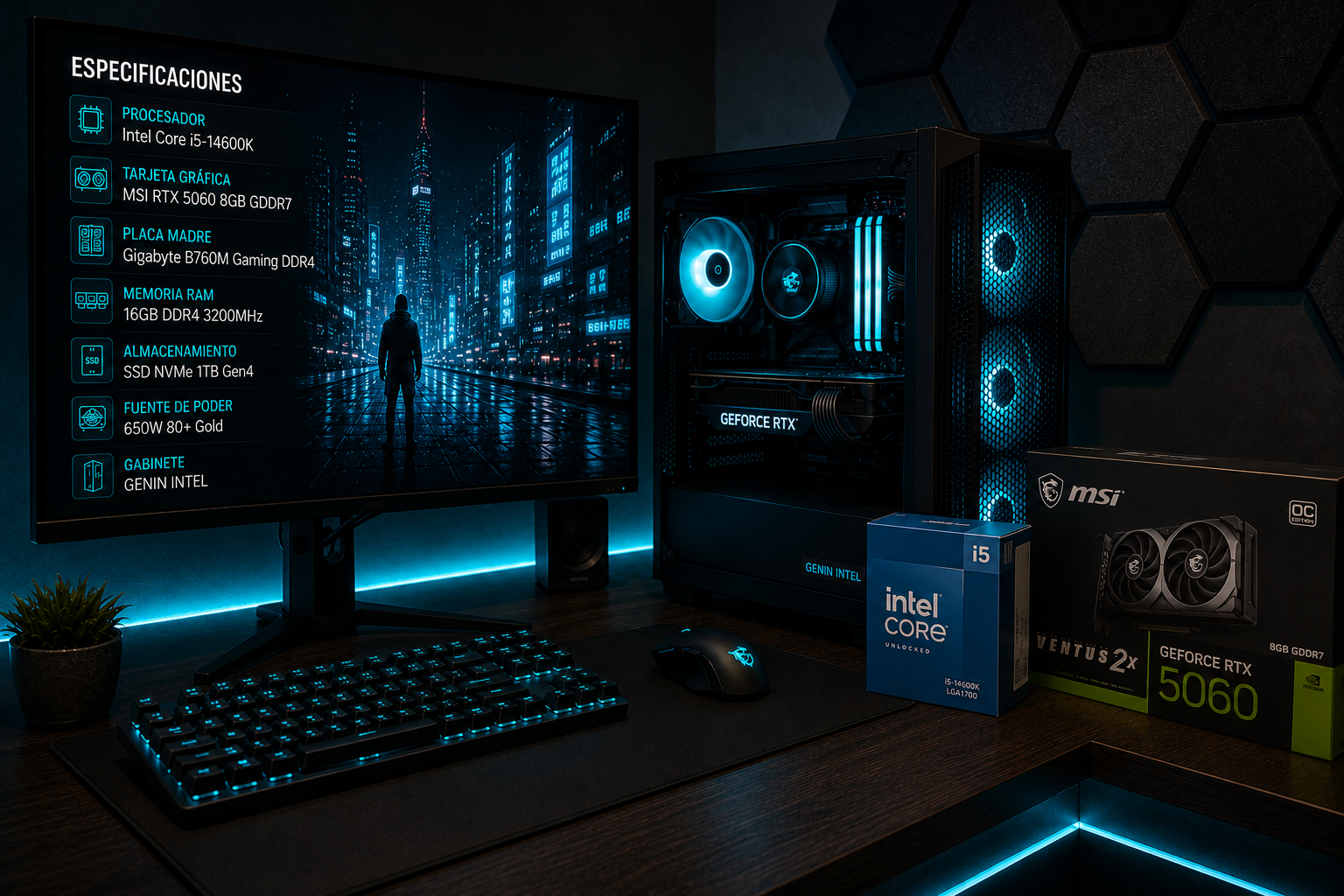 PC Gamer Reikobyte GENIN — Intel Core i5-14600K + RTX 5060 8GB