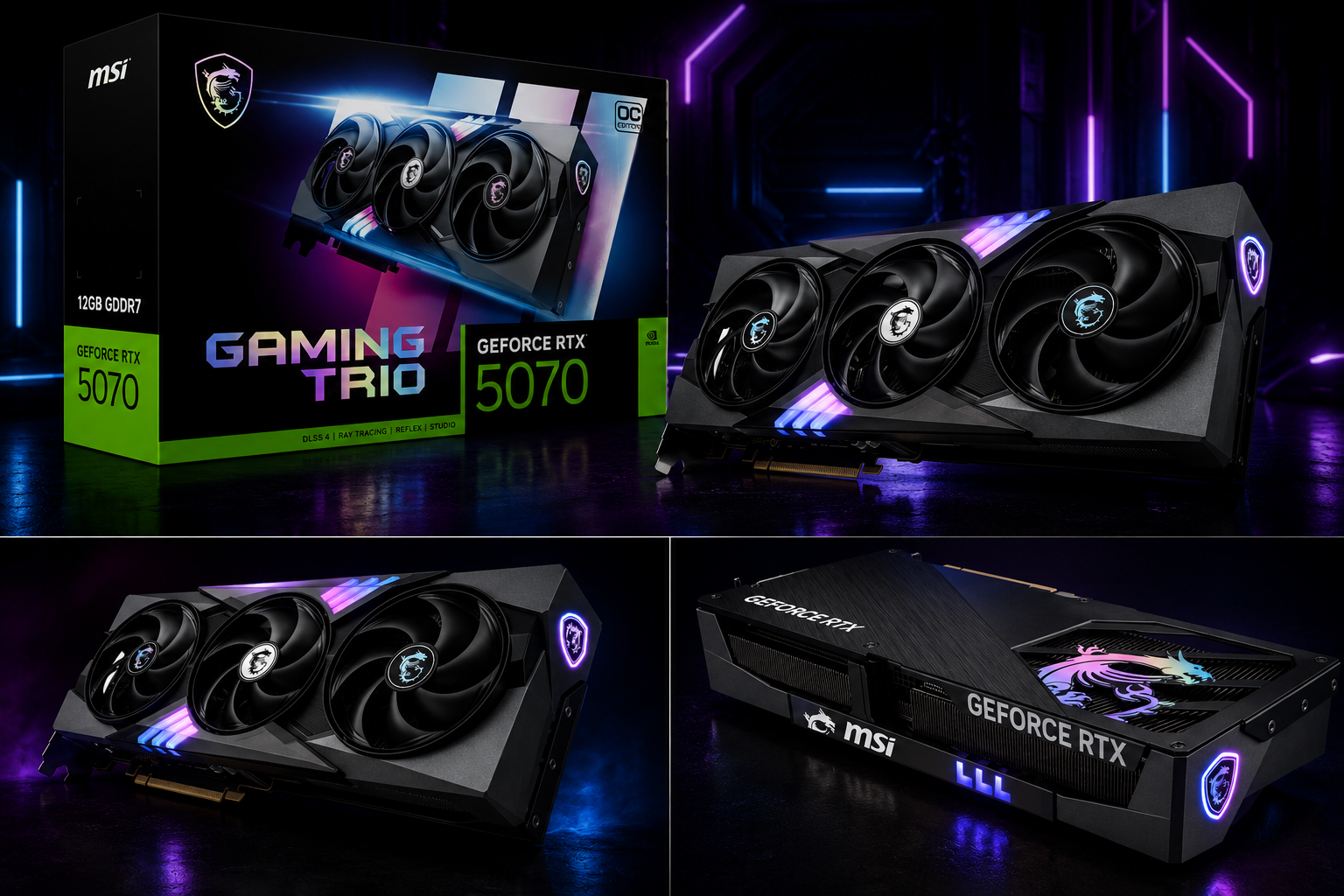 Tarjeta Gráfica MSI GeForce RTX 5070 12GB GDDR7 GAMING TRIO OC