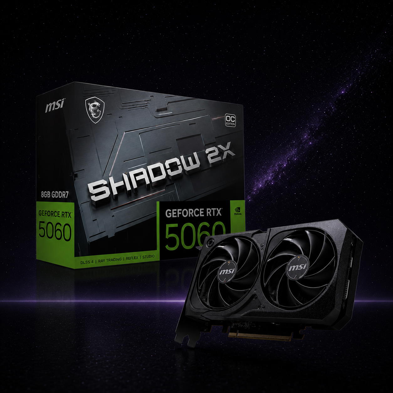 Tarjeta Gráfica MSI GeForce RTX 5060 8GB GDDR7 SHADOW 2X OC