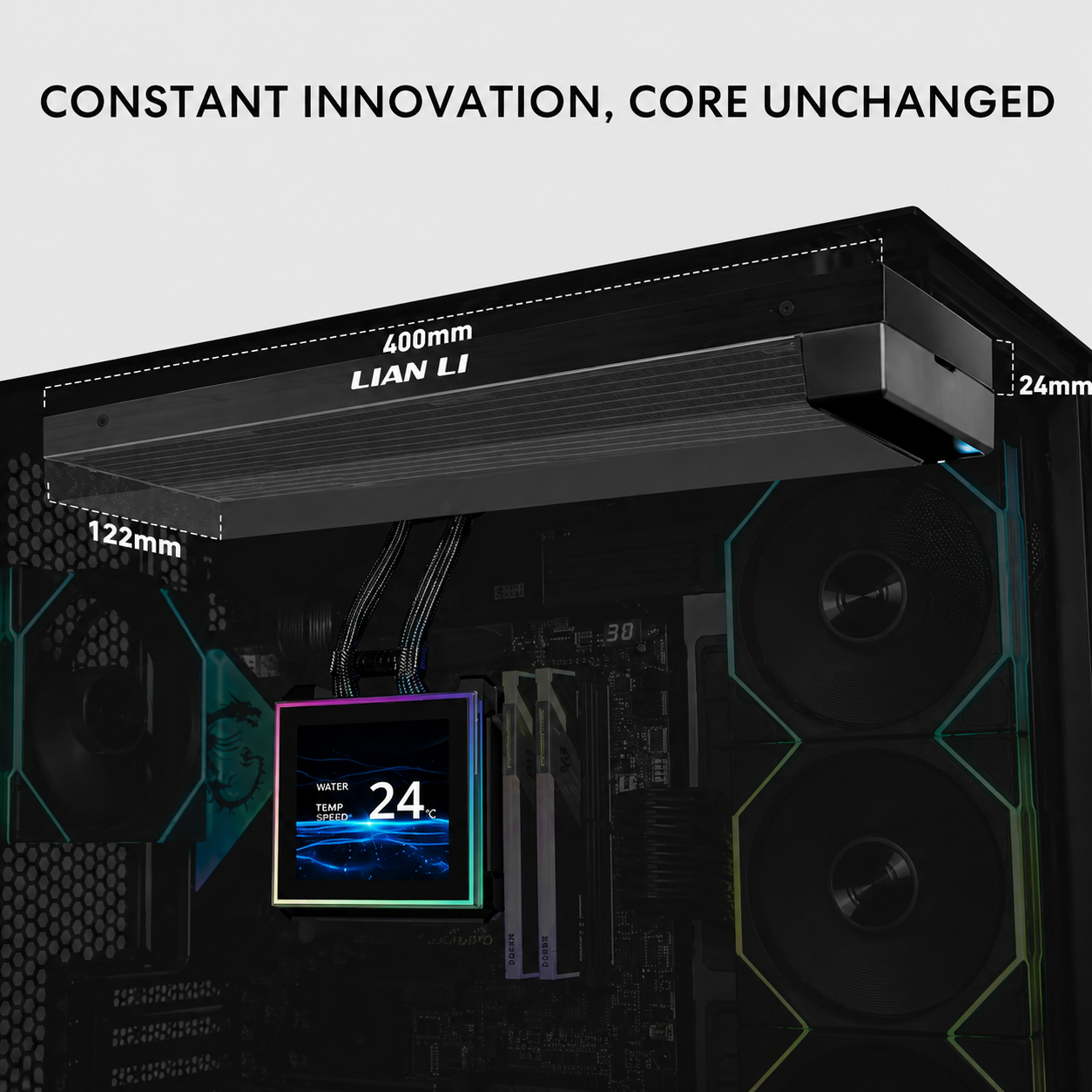 Refrigeración Líquida Lian Li HydroShift II S 360 LCD IPS 3.4" LGA1851/1700 AM5/AM4 Negro