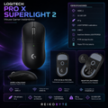 Mouse Gamer Inalámbrico Logitech PRO X Superlight 2 Lightspeed HERO 2 32000 DPI 60g Negro
