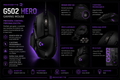 Mouse Gamer Logitech G502 Hero 16000 DPI 11 Botones USB Negro