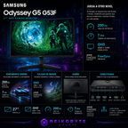 Monitor Gamer Samsung Odyssey G5 G53F 27" QHD 200Hz IPS 1ms FreeSync Premium HDR10