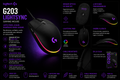 Mouse Logitech G203 Lightsync 8000 DPI RGB Negro